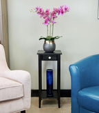 2-Tier Solid Acacia Plant Stand w/Drawer - Image 3