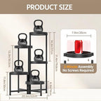 LASZOLA Plant Stand Indoor Outdoor Tall with Plastic Tray, 5 Tiers Black - Image 3