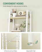 Hzuaneri Ladder Shelf, Bookshelf, Freestanding Corner Storage Shelf - Image 6