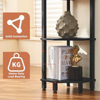 YUFAM 4-Tier Corner Shelf, Black - Image 5