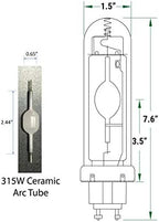 Horticulture Ceramic Metal Halide (CMH), 315W, PGZX18 Base, 3000K with Red, Far Red and UV Light Spectrum Enhancement, Designed for Flowering Stage, US NRC Licensed, 1 Pack - Image 3