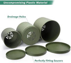 D'vine Dev 3-Pack Plastic Pots & Saucers, 6.5/8/10 in, Olive, 74-V-I-4 - Image 4
