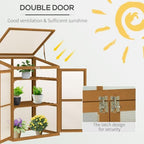 Outsunny Wooden Cold Frame Greenhouse 30" L x 24" W x 44" H Brown - Image 4