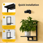 Wall Plant Holder with Grow Lights, Picture Frame Plant Shelves (3, Black) - Image 6