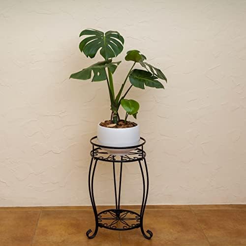 FaithLand 2 Tier Black Metal Plant Stand Indoor Outdoor, 19.4" - Image 5
