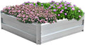 Galvanized Steel Raised Garden Bed Extra Height Large Steel Planter Box for Vegetables, Herbs, Flowers,3 * 3 * 1 FT,Silver by RIGMEC