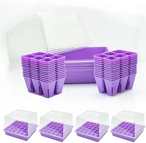Bootstrap Farmer Countertop Seed Starter Kit in Purple, Reusable 1010 Tray Bundle with Inserts and Humidity Dome by BootstrapFarmer