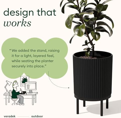 Veradek Demi Series Raised Planter - Round Planter with Stand - Image 5