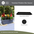 The HC Companies Venetian Window Planter Box, 23.5 Inch, Black, 2-Pack - Image 2