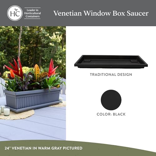 The HC Companies Venetian Window Planter Box, 23.5 Inch, Black, 2-Pack - Image 2