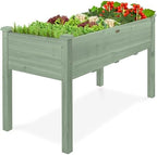 Best Choice Products 48x24x30in Raised Garden Bed, Elevated Wood Planter Box Stand for Backyard, Patio, Balcony w/Bed Liner, 200lb Capacity - Sage by BestChoiceProducts