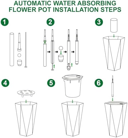 22.4" Tall Planter of 2, Self Watering Pots for Indoor Plants - Image 5