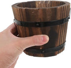 GANAZONO Wooden Whiskey Barrel Planter 6-Pack Round Outdoor Garden Flower Pots Rustic Wood Planters for Patio Lawn Decor 10.5 Inch Diameter - Image 7