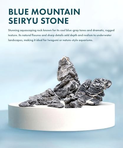 SubstrateSource Natural Aquarium Stones - Dark Bluish-Grey w/White Veins - Iwagumi Aquascaping Rocks, Freshwater Tanks, Cichlids, Betta Fish & Shrimp Tank Decorations - Blue Mountain Seiryu, 5 LB - Image 2