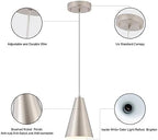 Brushed Nickel Pendant Lights Kitchen Island,Dining Room Light Fixtures Over Table 3 Pack with Silver Cone Metal Shade, Modern Farmhouse Small Chandeliers,Adjustable Cord Hanging Lighting for Sink - Image 5