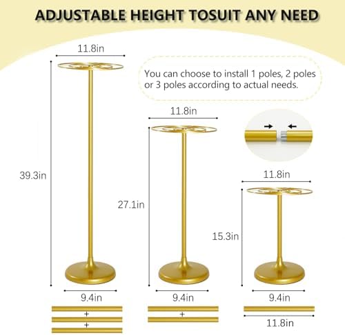 10pcs Tall Gold Metal Wedding Flower Stand, 39" Vases Centerpieces - Image 3