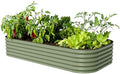 Vego garden Raised Garden Bed Kit, 17" Tall 10 in 1 Jumbo Modular Metal Raised Garden Beds, Metal Planter Box for Vegetables, Flowers, Herbs, Olive Green by Unknown
