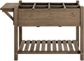 Yaheetech Herb Garden Planter Outdoor Wood Standing Garden Bed,Dark Brown by Yaheetech