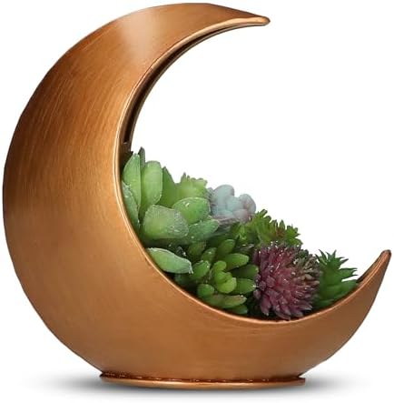 Table Planter - Desk Moon Planter – Candle Holder - Boho Planters for Indoor Plants, Succulents, Air Plant, Cactus, Faux, Artificial Plants -Witchy Gifts for Women, Birthdays, Plant Lovers by Oakadoaks