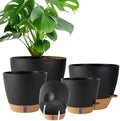 Self Watering Pots for Inoor Ourdoor Plants 10/9/8/7/6.5" Plastic Planters by Fielda
