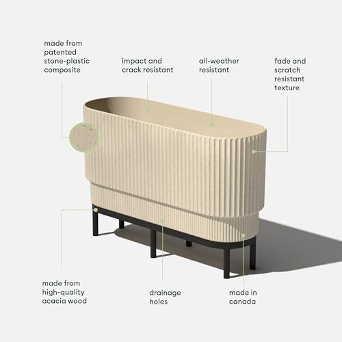 Veradek Demi Series Raised Long Planter - Wide Planter with Stand - Image 3
