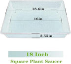 NIMYAU Square Plant Saucer 18 Inch 2 Pack 10 14 16 18 20 Extra Large Plant Trays for Pots Heavy Duty Plastic Plant Saucers for Indoors Outdoors, Flower Pot No Holes Plant Drip Trays - Image 2