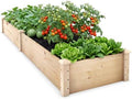 GIANTEX 95" Wooden Raised Garden Bed, Rectangular Planter Box, Natural by Giantex