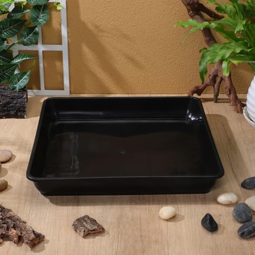DOITOOL 2 pcs Square Plant Saucer 16 inch Plastic Plant Tray for Indoor Outdoor Potted Flowers No Hole Drip Tray Water Catcher Base Plate for Pots and Seed Starting - Image 2