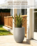 Kante 21.7" Tall Concrete Planter, Large Round Bullet Pot, Weathered Finish - Image 5