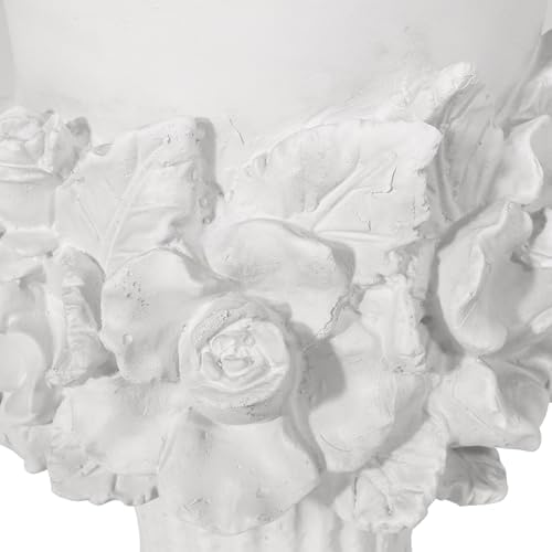 Merax 19.5 Inches Tall MGO Garden Urn Planter, Lightweight Concrete Urn for Flowers, Herbs & Succulents, Indoor & Outdoor Decorative Pot, Antique White - Image 6