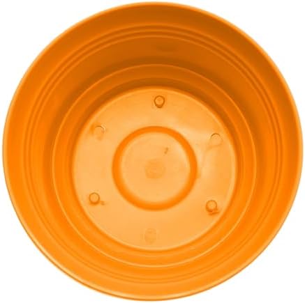 Bloem Saturn 10" Plastic Planter with Saucer, Mango, 4-Pack - Image 7