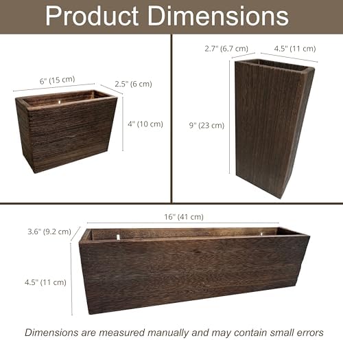 LaLaGreen Wood Planter Box for Plants (6 Pack) Wall Planters for Indoor - Image 3