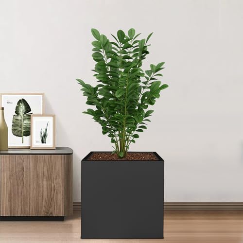 CNCEST 24 Inch Square Galvanized Steel Garden Planter Box Black - Image 6