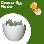 Chatelet Dinosaur Egg Shell Planter | Paintable Cracked Egg Plant Pot for Indoor & Outdoor Use | Succulent, Flower, Herb & Vegetable Planter | Decorative Garden Pot | Made in USA (Large White) - Image 2