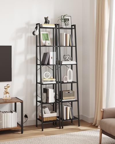 Hzuaneri Ladder Shelf, Bookshelf, Freestanding Corner Storage Shelf - Image 3
