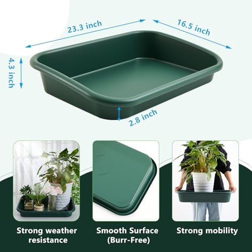Vesici 1 Pcs Garden Tidy Trays Potting Tray for Seeding Growing, Green - Image 3