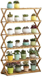 Plant Stand, Bamboo Flower Pot Display Rack Modern Flower Shelf Living Room Floor-standing Multi-layer Foldable Indoor Balcony Succulents Ladder Shelf ,A-70*25*100cm by Unknown