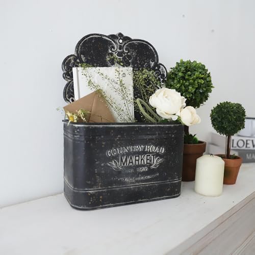 All Chic Black Metal Wall Planter - Outdoor Indoor Hanging Rustic Mount for Farmhouse Decor - Image 4