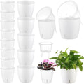 Self-Watering Pots for Indoor Plants, 16-Pack Self Watering Planter with Drainage Holes, Small African Violet Pots with Water Indicator, 10-Pack 5''/6-Pack 6.7'' Orchid Pot, White by KvyusFlourish