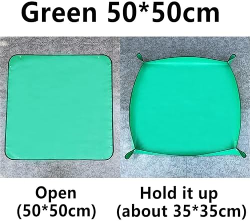 Repotting Mat 1pc Flower Pots Planting Mat Waterproof Transplanting Mats Foldable PE Plant Repotting Mat Gardening Planting Mat 32-100cm(50x50CM) - Image 2