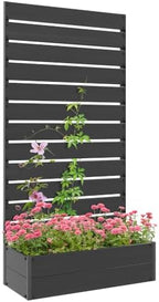 Outsunny Raised Garden Bed with Trellis, 35.6" x 15" x 70.9", Black by Outsunny