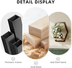 3 Pack Hexagon Wall Plant Stands, 9 Inch Wood Shelf, Coffee - Image 4