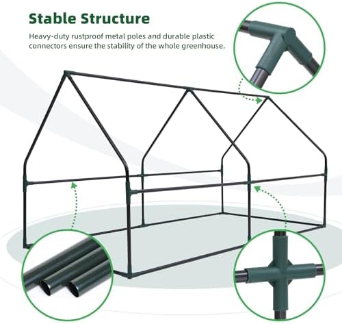 Ohuhu Portable Mini Greenhouse, 71"x36"x36" Greenhouses for Outdoors with Dual Large Zipper Doors & Ground Stakes, Waterproof & UV Protected Plastic Green House for Outside Garden Patio Backyard - Image 4
