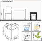 Lechuza Cube Cottage 50 White, Self-Watering Square Planter, H19.3 L19.3 W19.3 in - Image 4