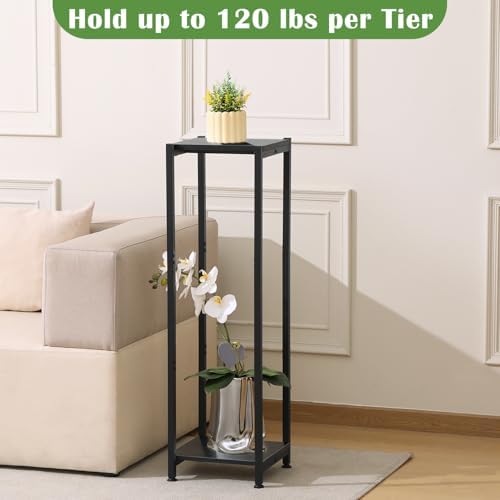 Dipion 40 Inch Extra Tall Plant Stand Indoor,2 Tier Pedestal Stand,Black - Image 4