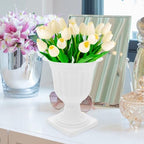 Abaodam 2pcs Urn Planter Flowerpot Flower Stand for Wedding Flower Pots Indoor Front Door Decorations Pots for Plants Tall Planter Outdoor Vase White, 6.7X5.5X5.5in - Image 6