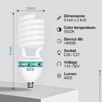 EMART Full Spectrum Light Bulb, 105W CFL Light Bulbs for Photography 4Pack - Image 2