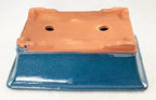 Rectangular Bonsai / Succulent Pot + Tray + Mesh 10x 8x 3 - Washed Blue - Image 5