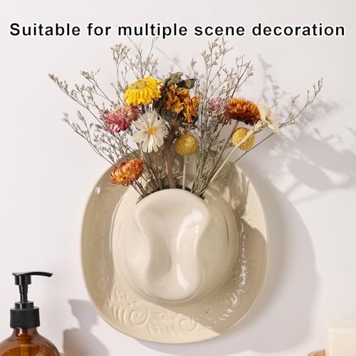 Hanging Wall planters for Indoor Plants, Ceramic Cowboy Wall vases for Flowers, for Bathroom, Living Room, Office, and Home Decor. Medium - Image 6