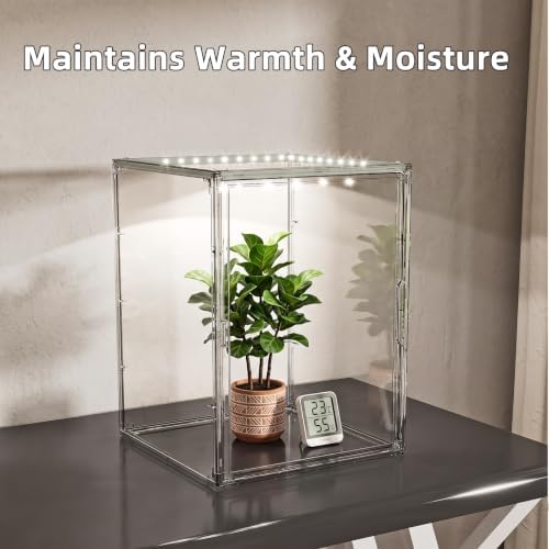 JOYZAN Clear Mini Indoor Greenhouse Small Tabletop Green House with Lights - Image 4